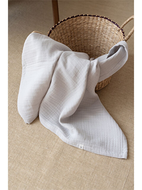 İrya Joy of Colors Organik Pamuk 4 Katlı Müslin Yatak Örtüsü Gri 100x100 - S000503715-20600