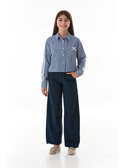 Fullamoda %100 Pamuk Beli Lastikli Kız Çocuk Pantolon - S000381031-21164