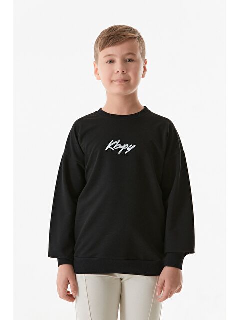 Fullamoda Önü Ve Arkası Baskılı Bisiklet Yaka Erkek Çocuk Sweatshirt - S000314957-19351