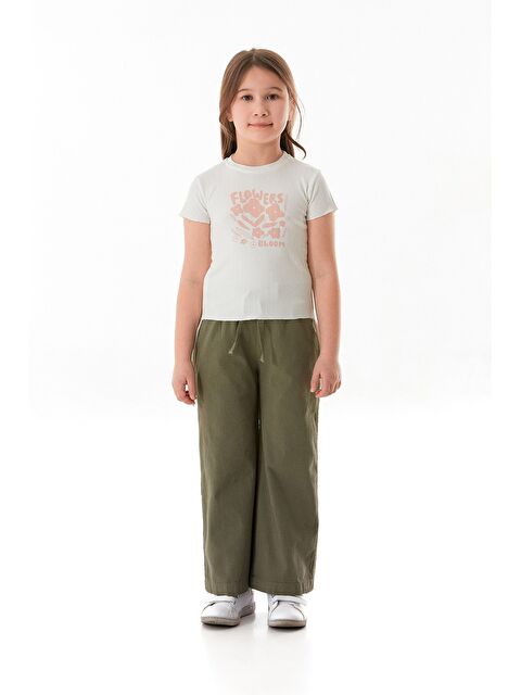 Fullamoda Beli Lastikli Cepli Kız Çocuk Keten Pantolon - S000381033-18547