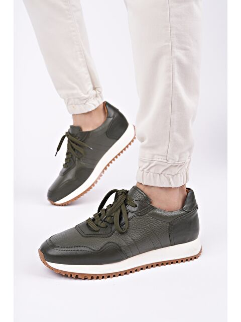 Muggo HARWİL Kalın Taban Bağcıklı Hakiki Deri Erkek Günlük Sneaker Spor Ayakkabı - S000371191-18194