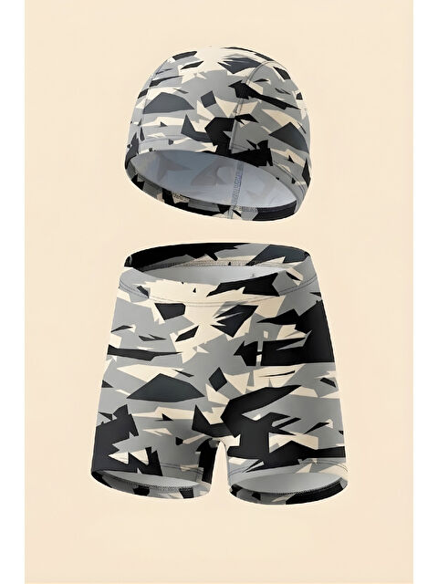 Modanino Erkek Çocuk Şortlu Ve Boneli Mayo Takımı (Şort+Bone) 2-7 Yaş 12595B