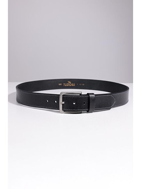 TUDORS Erkek Deri Siyah Kemer
