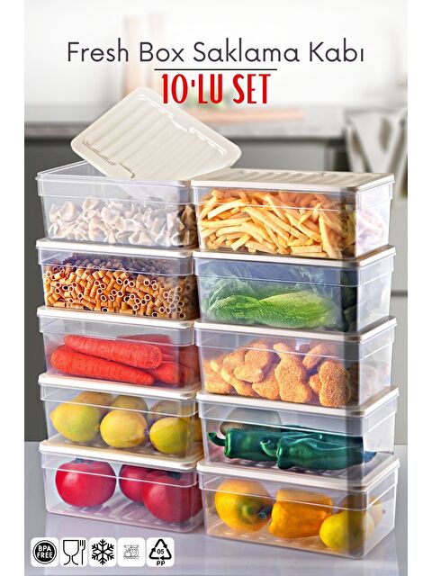 Nandy Home 10 Parça Set Freshbox Mikrodalga ve Difrize Uygun Saklama Kabı - S000295845-19966