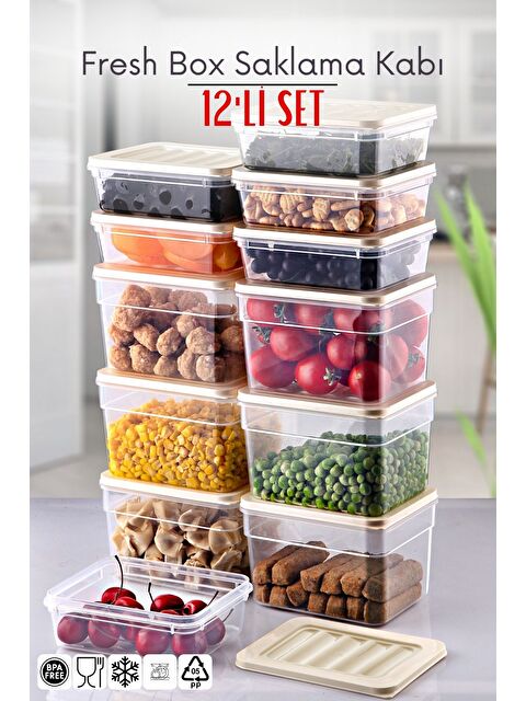 Nandy Home 12 Parça Set Freshbox Mikrodalga ve Difrize Uygun Saklama Kabı - S000295863-19966