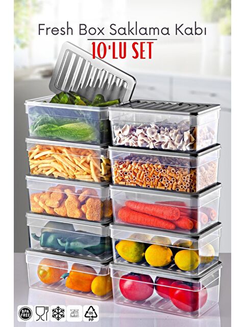 Nandy Home 10 Parça Set Freshbox Mikrodalga ve Difrize Uygun Saklama Kabı - S000295847-20600