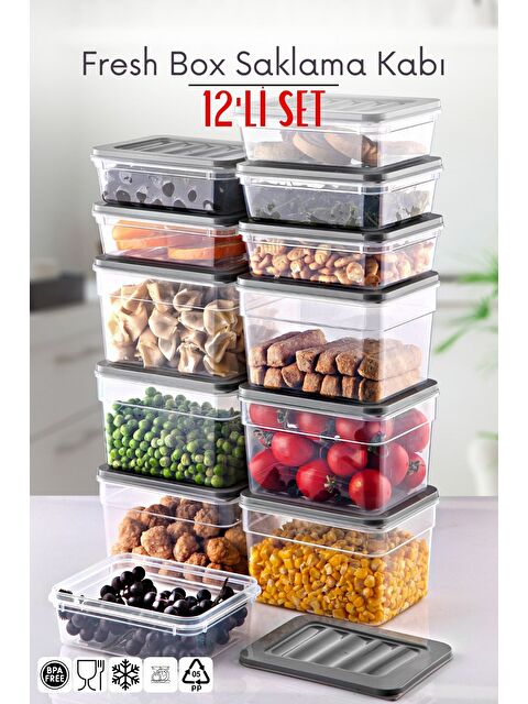 Nandy Home 12 Parça Set Freshbox Mikrodalga ve Difrize Uygun Saklama Kabı - S000295879-20600