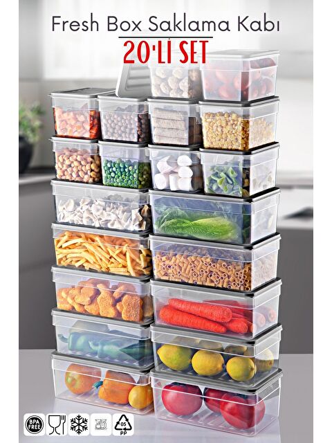 Nandy Home 20 Parça Set Freshbox Mikrodalga ve Difrize Uygun Saklama Kabı - S000295849-20600