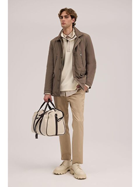 JAKAMEN Bej Comfort Fit Bebe Yaka Fermuarlı Mont - S000496572-19928