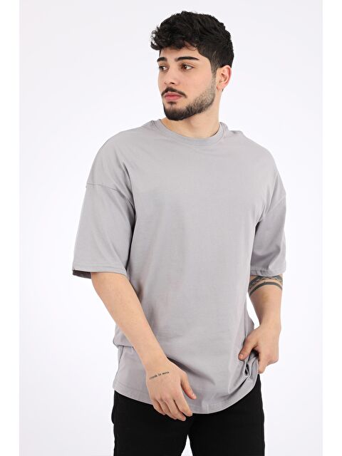Stilkombin Düz Basic Oversize Erkek %100 Pamuk Tişört BLD - S000120041-20600