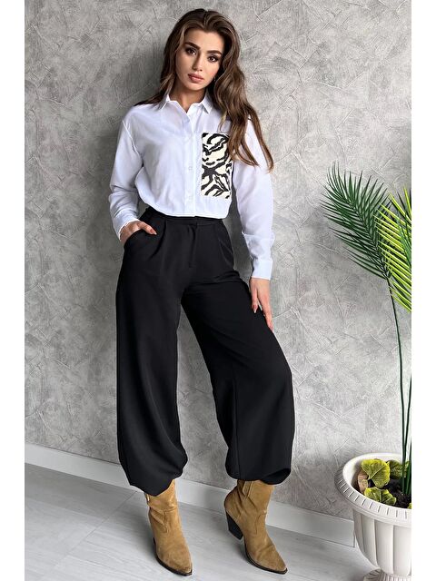 Gülseli Zebra İşlemeli Tarz Kadın Gömlek - S000299701-20063