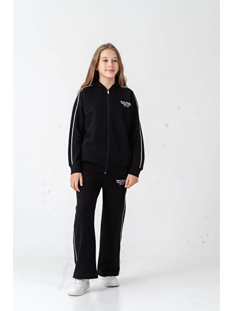 Mışıl Kids Sports Academy College Team Us-86 Nakışlı Kapüşonlu Ön Fermuarlı Kız Çocuk Alt Üst Eşofman Takımı - S000490594-19351