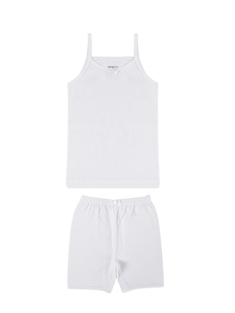 Tolin Kız Çocuk Pamuklu İp Askılı Atlet Şort Takım 3'lü  8425 - S000075093-20063