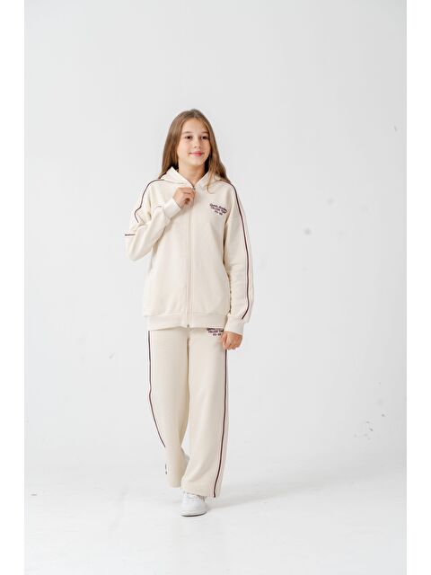 Mışıl Kids Sports Academy College Team Us-86 Nakışlı Kapüşonlu Ön Fermuarlı Kız Çocuk Alt Üst Eşofman Takımı - S000490594-19965