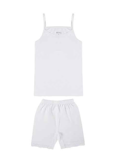 Tolin Kız Çocuk Pamuklu İp Askılı Atlet Şort Takım 8424 - S000075095-20063