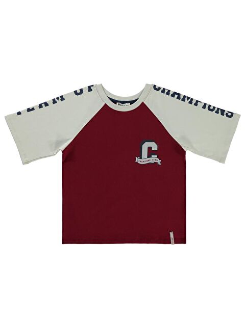 Civil Boys 34 Baskılı 10-13 Yaş Tişört - Bordo11-12 Yaş - S000483147-19951