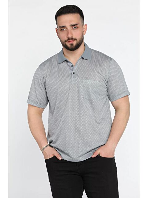 Mishar İtalia Erkek Tek Cepli Polo Yaka Desenli Tişört - S000373015-3642