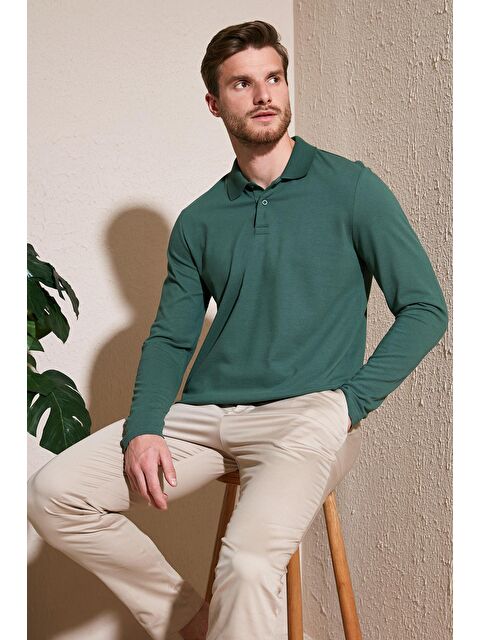 Buratti %100 Pamuk Slim Fit Polo Yaka Erkek Sweatshirt 5905707 - S000193243-18547