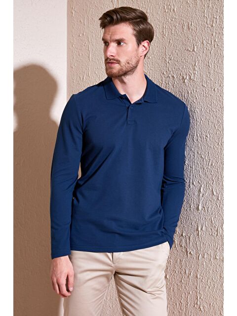 Buratti %100 Pamuk Slim Fit Polo Yaka Erkek Sweatshirt 5905707 - S000193243-23093