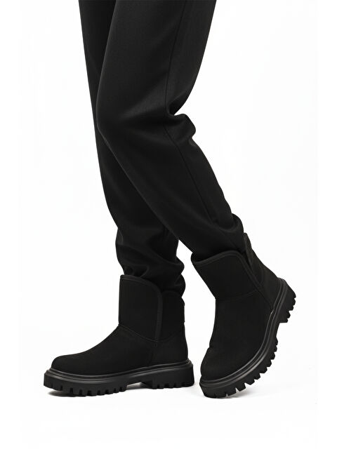 Ayakmod Siyah Süet İçi Kürklü Soğuğa Dirençli Kaymaz Kadın Bot 548038 Z - S000458277-22238