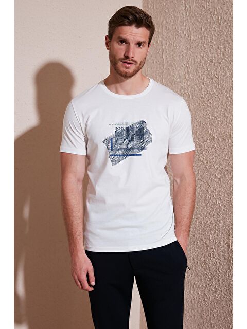 Buratti Pamuklu Slim Fit Bisiklet Yaka %100 Pamuk Tişört 646R8130 - S000193247-19965