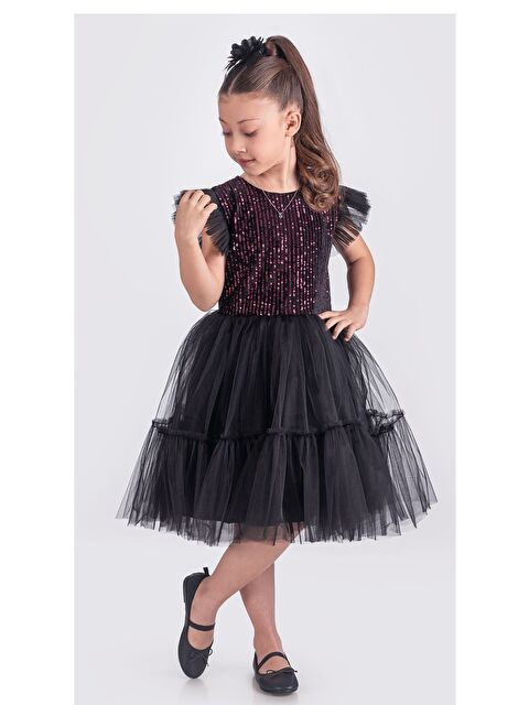 Mnk Baby & Kids Pul Payet Katkat Tütü Etekli Kız Çocuk Elbise M00722 - S000388580-37429