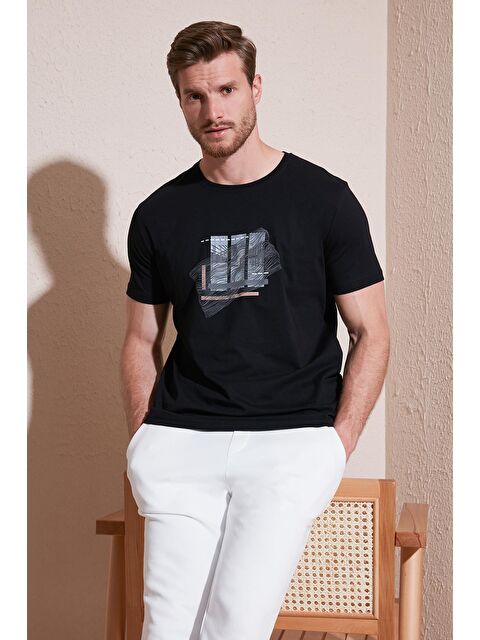 Buratti Pamuklu Slim Fit Bisiklet Yaka %100 Pamuk Tişört 646R8130 - S000193247-19351