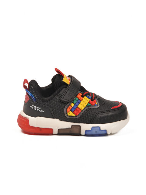 Ayakmod Siyah Cırtlı Işıklı Hafif Bebek Spor Ayakkabı Heros B - S000442707-19351