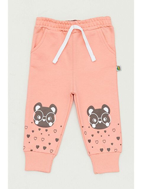 Fullamoda Ayıcık Baskılı  Paçası Lastikli Kız Çocuk Eşofman Altı - S000159463-24085