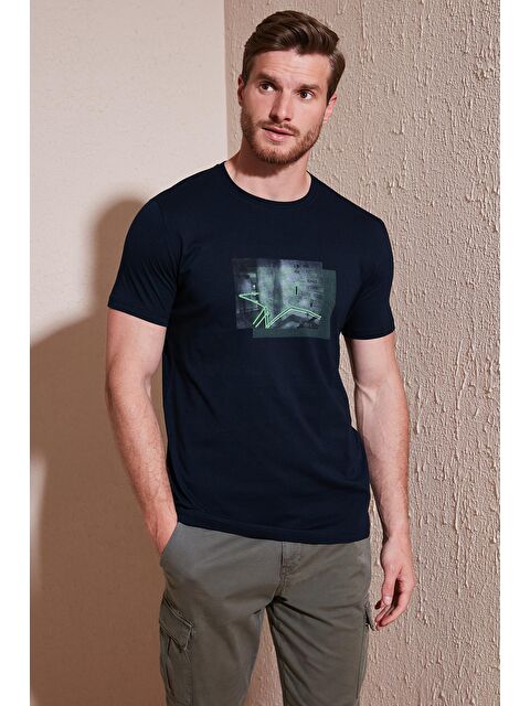 Buratti Pamuklu Slim Fit Bisiklet Yaka %100 Pamuk Tişört 646R8120 - S000193249-21164