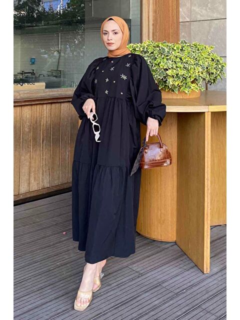 Lamelif Yazlık Elica Elbise Siyah - S000517733-19351