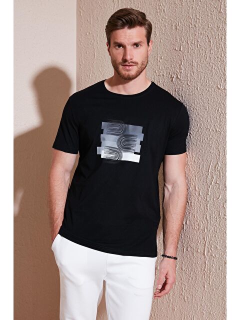 Buratti Pamuklu Slim Fit Bisiklet Yaka %100 Pamuk Tişört 646R8010 - S000193250-19351