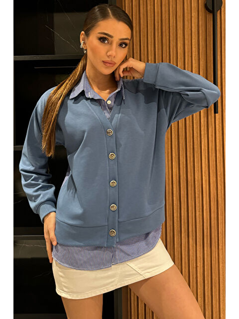 Gülseli Kadın Hırka Kombinli Gömlek - S000320423-21164