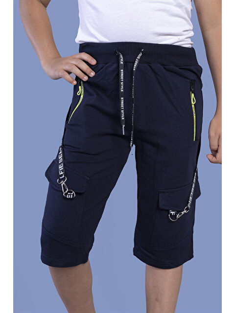 Toontoykids Erkek Çocuk Beli Ayarlanabilir Şerit Detaylı Kapri - S000360571-19351