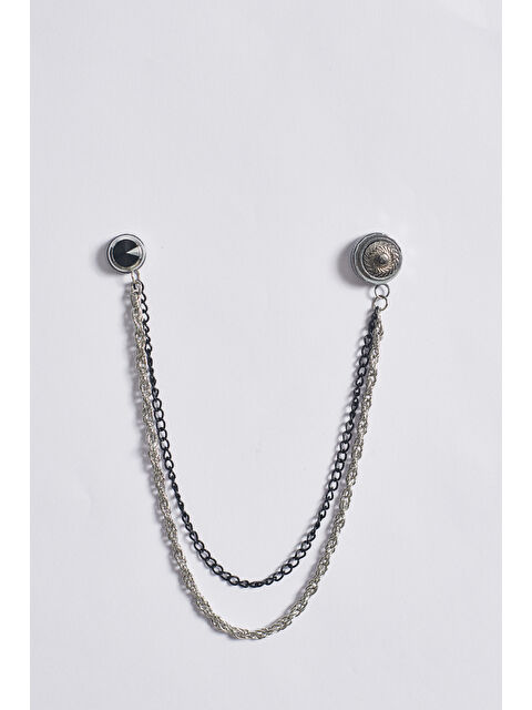 Altınyıldız Classics Erkek Gümüş Metal Gümüş Renk Broş - S000442710-18105