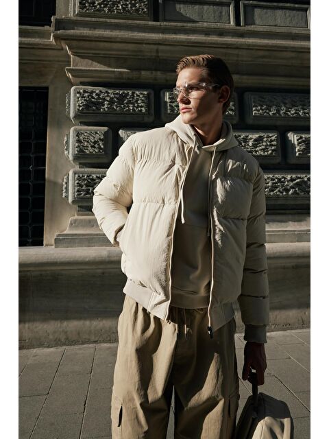 Danger Erkek Bomber Şişme Mont Ekru - S000261842-19965