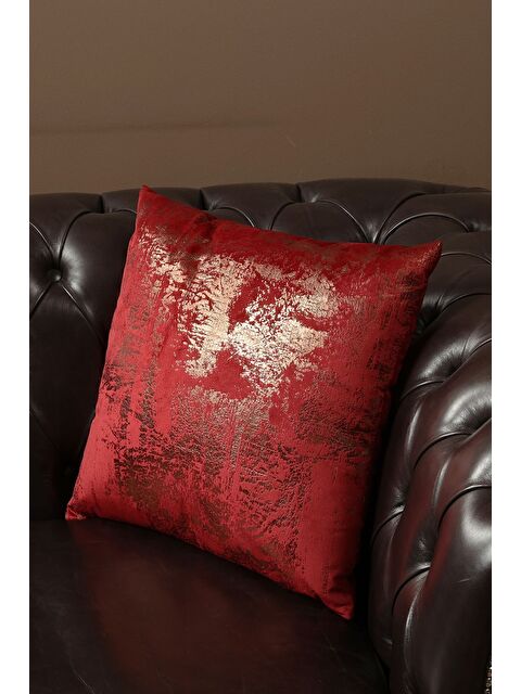 Asdiva Bordo Bakır Kırlent Kılıfı Dekoratif Desenli Kadife - S000344986-19951