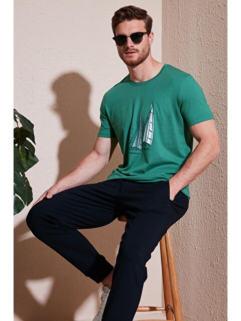 Buratti Pamuklu Slim Fit Bisiklet Yaka %100 Pamuk Tişört 646R7810 - S000193257-18194