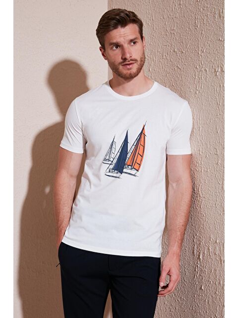 Buratti Pamuklu Slim Fit Bisiklet Yaka %100 Pamuk Tişört 646R7810 - S000193257-19965