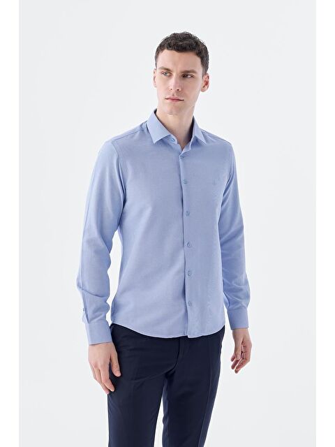 JAKAMEN Mavi Comfort Fit Pamuklu Kolay Ütülenebilir Gömlek - S000495844-17234