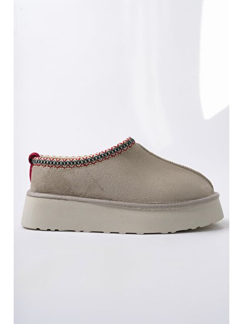 Muggo LİNG Kalın Taban Içi Tüylü Yuvarlak Burunlu Kadın Terlik - S000311493-19928