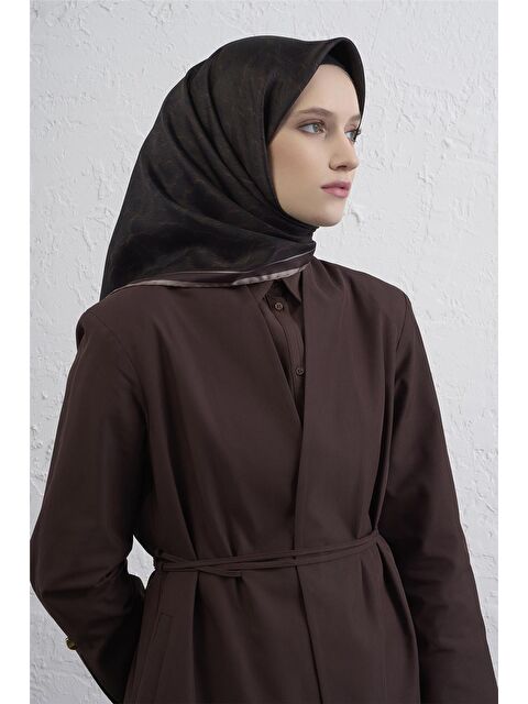 ARMİNE Klasik Desenli Saf İpek Twill Eşarp 9408D 83 - S000500649-19413