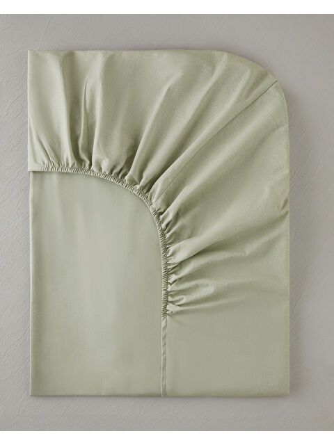 English Home Novella Premium Soft Pamuk Tek Kişilik Plus Lastikli Çarşaf 120x200 cm Açık Yeşil - S000511526-29488