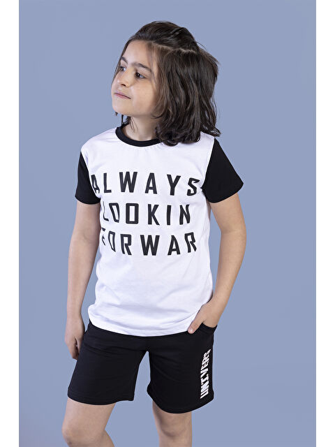 Toontoykids Erkek Çocuk Kapüşonlu Yazı Baskılı Takım - S000360572-20063