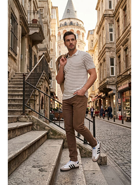 Buratti Çizgili Kısa Kollu Düğmeli Polo T Shirt 5904026