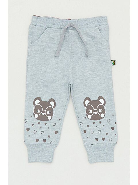 Fullamoda Ayıcık Baskılı  Paçası Lastikli Kız Çocuk Eşofman Altı - S000159463-20600