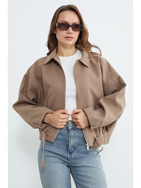 Fullamoda Kemerli Pileli Oversize Trençkot - S000527832-26429