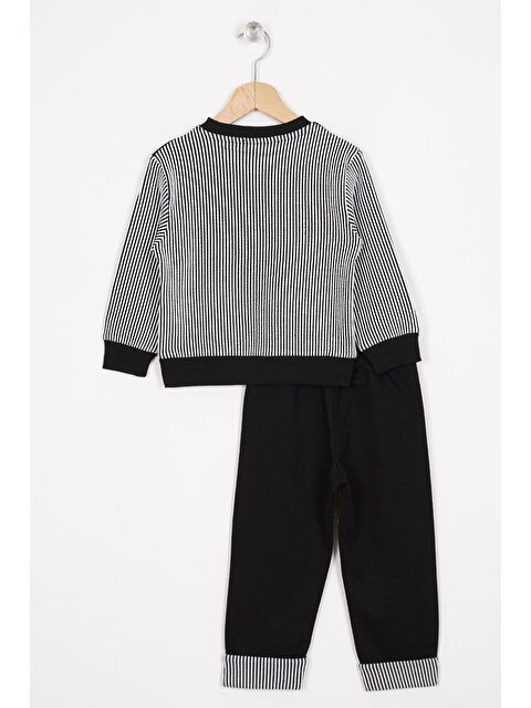 Zepkids Bisiklet Yaka Çizgili Erkek Çocuk Siyah Renk Eşofman Takım - S000357112-19351