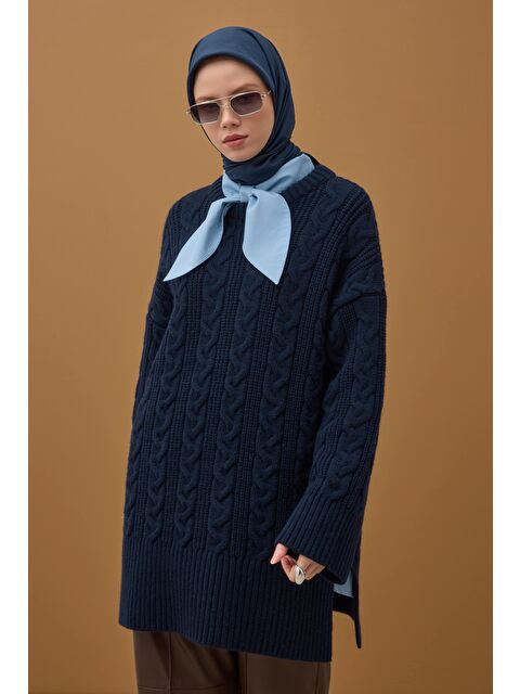 HE-QA Soft Kraş Şal Koyu Lacivert - S000396872-21164