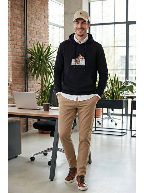 Buratti Pamuklu Regular Fit Baskılı Kanguru Cepli Kapüşonlu Sweat 6141004B - S000501330-19351